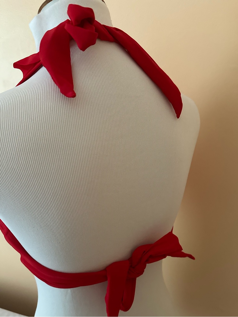 Red Ruffle Bikini Top NWOT - Picture 2 of 3